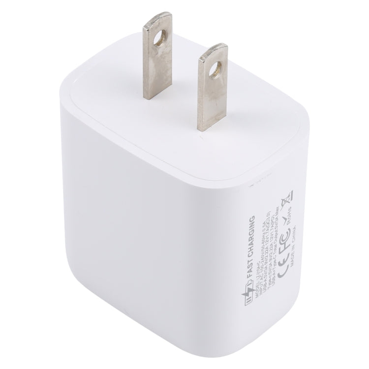 LZ-215A+C 20W QC 3.0 USB + PD 3.0 USB-C / Type-C Schnelllade-Reiseladegerät, US-Stecker