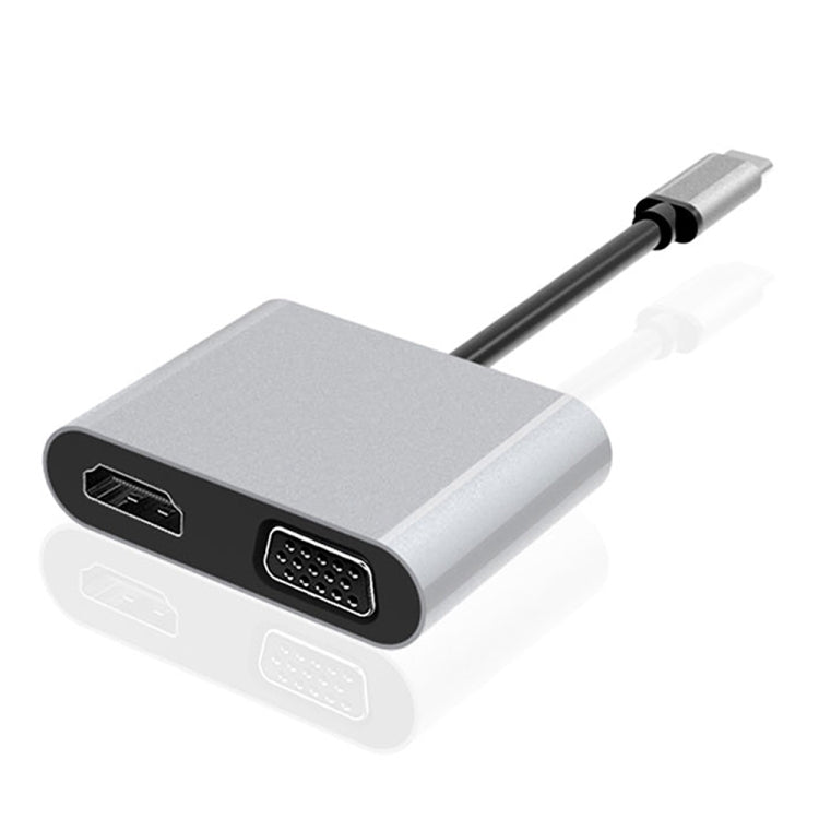 2-in-1 Multifunktionaler USB-C / Typ-C zu HDMI+VGA HUB Dockingstation