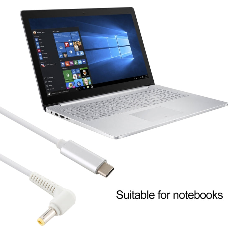 USB-C / Typ-C zu 5,5 x 2,5mm Laptop Stromkabel, Kabellänge: ca. 1,5m, Typ-C zu 5,5 x 2,5mm (Winkelstecker)
