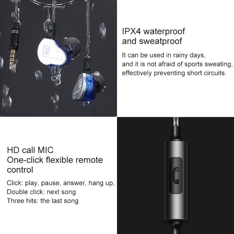 QKZ CK9 HiFi In-Ear Vier-Einheiten Sport Musik-Kopfhörer