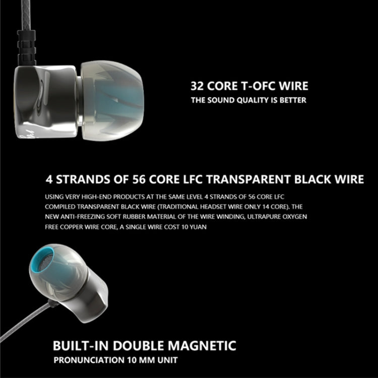 QKZ DM7 Hochwertige In-Ear Vollmetall Sport Musik-Kopfhörer, Basisversion
