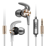 QKZ EQ1 CNC Metall Haiflossen-Kopfhörer Sport Musik-Kopfhörer, Mikrofonversion
