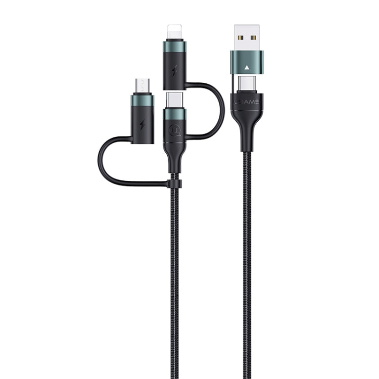 USAMS US-SJ547 U62 USB + Type-C / USB-C zu Type-C / USB-C + 8 Pin + Micro Aluminiumlegierung PD Schnellladedatenkabel, Länge: 1,2m