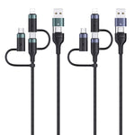 USAMS US-SJ547 U62 USB + Type-C / USB-C zu Type-C / USB-C + 8 Pin + Micro Aluminiumlegierung PD Schnellladedatenkabel, Länge: 1,2m