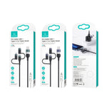 USAMS US-SJ547 U62 USB + Type-C / USB-C zu Type-C / USB-C + 8 Pin + Micro Aluminiumlegierung PD Schnellladedatenkabel, Länge: 1,2m