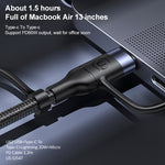 USAMS US-SJ547 U62 USB + Type-C / USB-C zu Type-C / USB-C + 8 Pin + Micro Aluminiumlegierung PD Schnellladedatenkabel, Länge: 1,2m