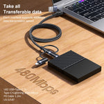 USAMS US-SJ547 U62 USB + Type-C / USB-C zu Type-C / USB-C + 8 Pin + Micro Aluminiumlegierung PD Schnellladedatenkabel, Länge: 1,2m