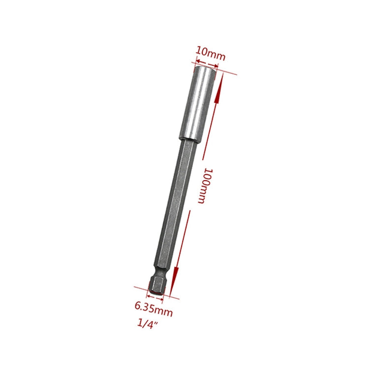 5 Stk. 1/4 Elektrischer Batch-Kopf, hochmagnetische Pleuelstange, Pistolenbohrer-Verlängerungsstange, Hülse, schnell drehendes Gelenk, Länge: 100 mm, 100 mm Gelenk