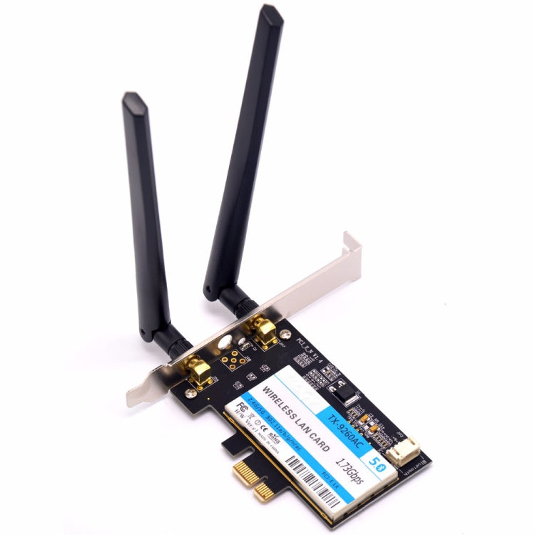 TX-9260AC Wireless-AC Dual-Band 802.11ac 1730Mbps Desktop PCI-e WiFi Adapter + Bluetooth 5.0 WLAN-Netzwerkkarte für Intel 9260ac, TX-9260AC 1730Mbps