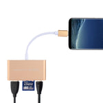 5-in-1 Micro-SD + SD + USB 3.0 + USB 2.0 + Micro-USB-Anschluss zu USB-C / Typ-C OTG COMBO Adapter Kartenleser für Tablet, Smartphone, PC, 5 in 1 (Silber), 5 in 1 (Gold)