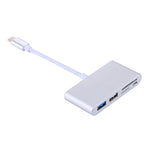 5-in-1 Micro-SD + SD + USB 3.0 + USB 2.0 + Micro-USB-Anschluss zu USB-C / Typ-C OTG COMBO Adapter Kartenleser für Tablet, Smartphone, PC, 5 in 1 (Silber), 5 in 1 (Gold)
