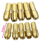 10 Stück Drei-Klauen-Kupfer-Spannzange für Elektromühlen, Bohrungsdurchmesser: 2,2 mm, Bohrungsdurchmesser: 2,2 mm