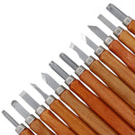 12-in-1 Holzbildhauer-Meißel-Set, Messer, grundlegende Holzschnitt-Werkzeuge, handgemachte Gummistempel, Handwerkzeuge, Meißel, Messer