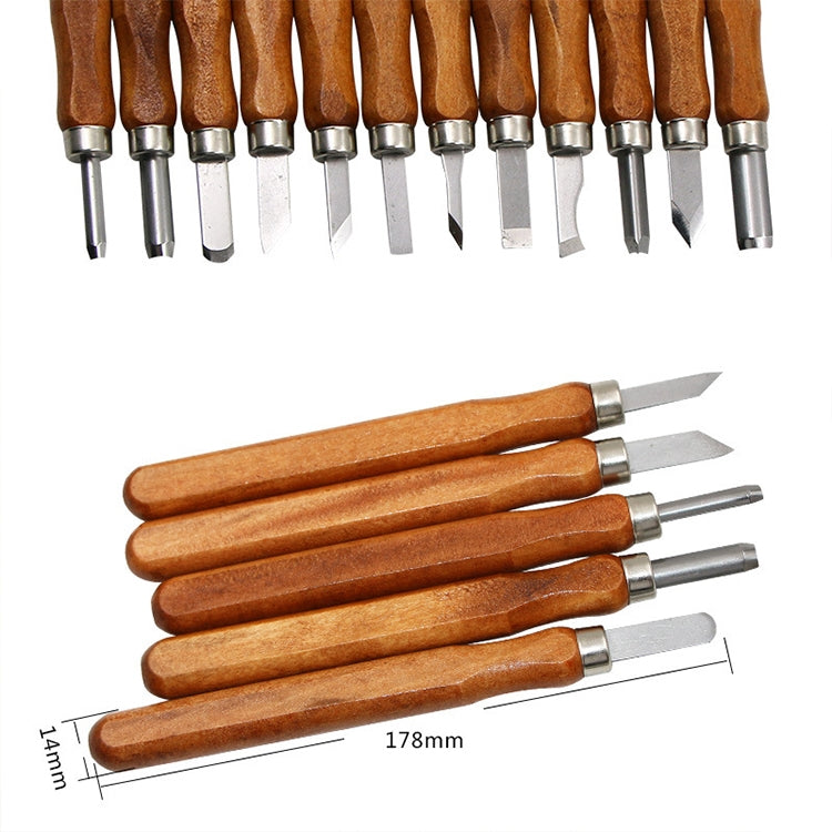 12-in-1 Holzbildhauer-Meißel-Set, Messer, grundlegende Holzschnitt-Werkzeuge, handgemachte Gummistempel, Handwerkzeuge, Meißel, Messer