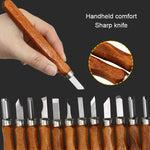 12-in-1 Holzbildhauer-Meißel-Set, Messer, grundlegende Holzschnitt-Werkzeuge, handgemachte Gummistempel, Handwerkzeuge, Meißel, Messer