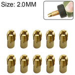 10 PCS Three-claw Copper Clamp Nut for Electric Mill Fittings，Bore diameter: 2.0mm, Bore diameter: 2.0mm