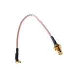RG316 SMA-Buchse auf MMCX-Winkelstecker, geflochtenes Kabel, Länge: 15 cm