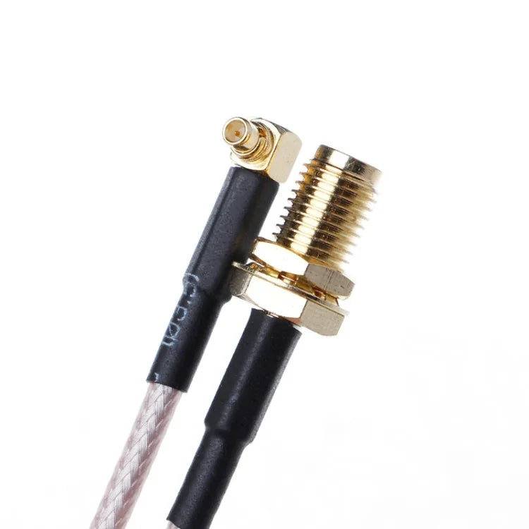 RG316 SMA-Buchse auf MMCX-Winkelstecker, geflochtenes Kabel, Länge: 15 cm