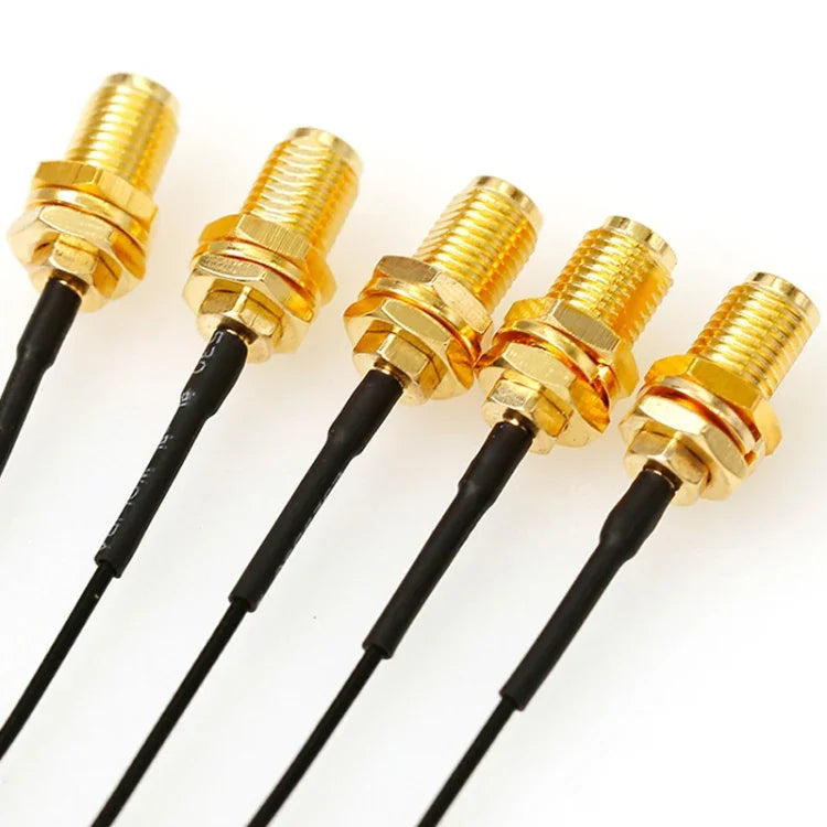 5-teiliges Set RG178 Ufl/IPX/IPEX auf SMA-Buchse Adapterkabel mit geflochtener Ummantelung, Länge: 20 cm