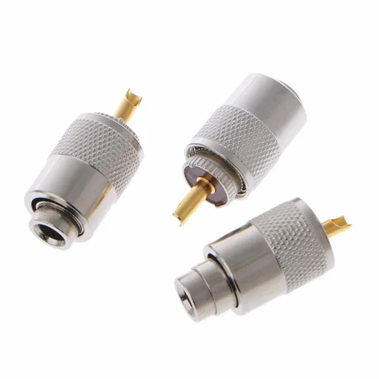 10 Stück UHF-Stecker PL-259, männlich, zum Löten für RG8X-Koaxialkabel