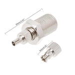 F-Buchse auf CRC9/TS9-HF-Stecker, vernickelter Koaxial-Adapter