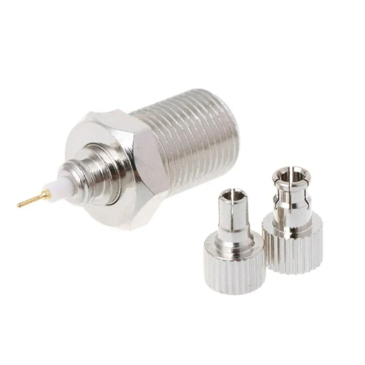 F-Buchse auf CRC9/TS9-HF-Stecker, vernickelter Koaxial-Adapter