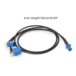 RG174 Typ Fakra C Stecker auf 2 x Fakra C Buchsen Y-Splitterkabel, Länge: 50 cm