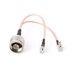 RG316 N-Stecker auf 2xTS9/2xCRC9-Stecker Kombinierer-Splitter-Verbindungskabel, Länge: 15 cm