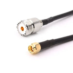 RG58 UHF-Buchse auf SMA-Stecker Verbindungskabel, Länge: 50 cm