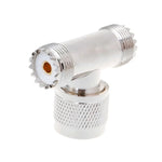 T-förmiger UHF-Stecker PL259 auf 2 UHF-Buchsen Adapter
