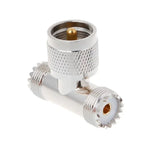 T-förmiger UHF-Stecker PL259 auf 2 UHF-Buchsen Adapter