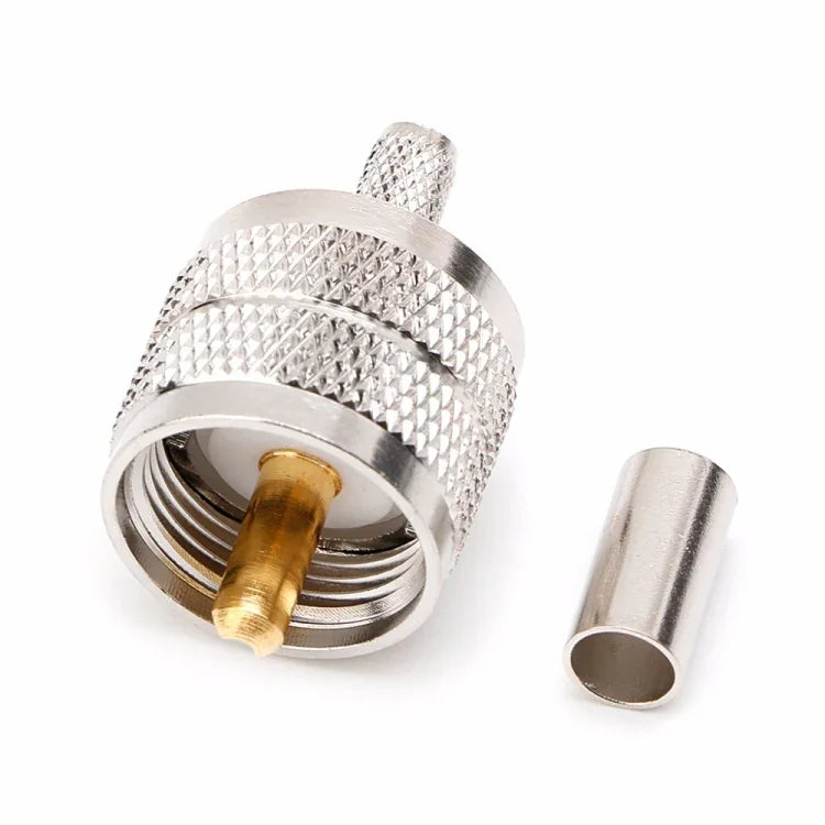 10 Stück UHF-Stecker PL259 Crimp-Adapter für RG58, RG142 / 3D-FB
