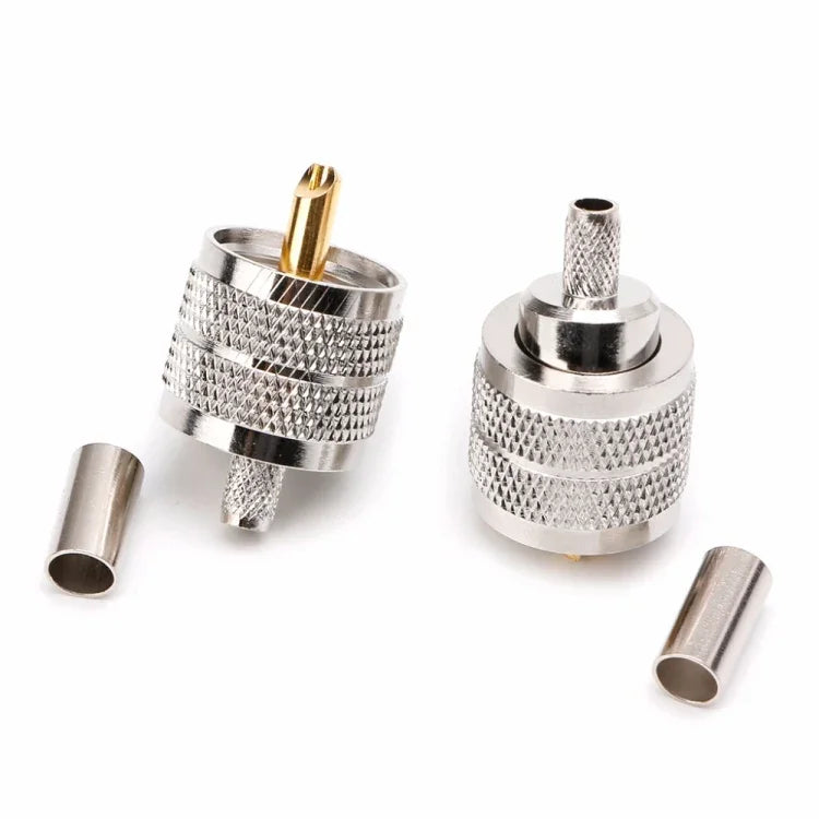 10 Stück UHF-Stecker PL259 Crimp-Adapter für RG58, RG142 / 3D-FB
