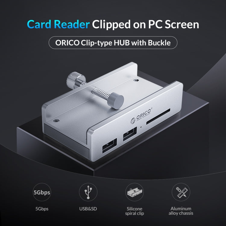 ORICO MH2AC-U3 Clip-Typ 2 Ports USB3.0 HUB mit SD-Kartenleser