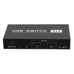 2x4 USB Umschalter 2 Ports PCs teilen 4 Geräte für Drucker Tastatur Maus Monitor, 2x4 USB Umschalter