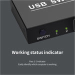 2x4 USB Umschalter 2 Ports PCs teilen 4 Geräte für Drucker Tastatur Maus Monitor, 2x4 USB Umschalter