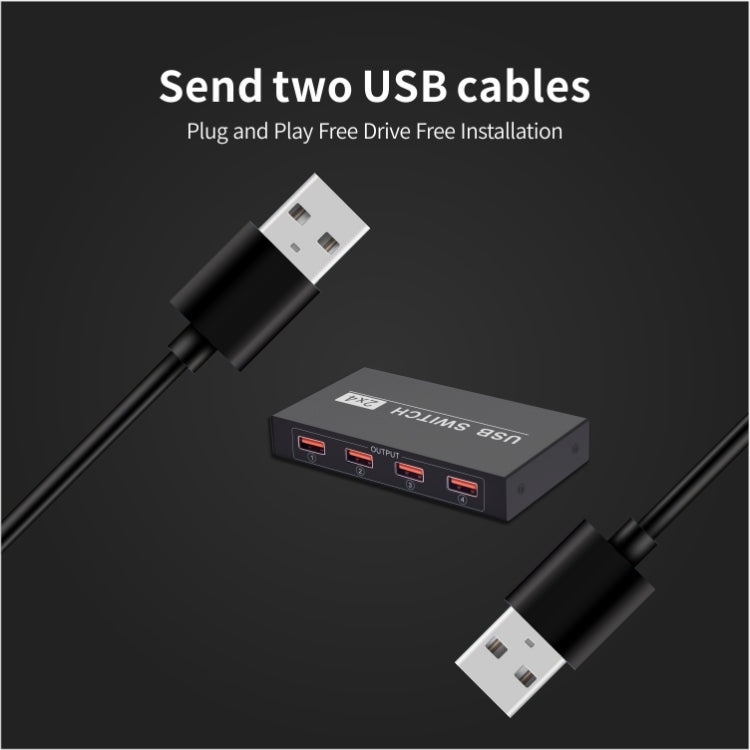 2x4 USB Umschalter 2 Ports PCs teilen 4 Geräte für Drucker Tastatur Maus Monitor, 2x4 USB Umschalter