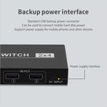 2x4 USB Umschalter 2 Ports PCs teilen 4 Geräte für Drucker Tastatur Maus Monitor, 2x4 USB Umschalter