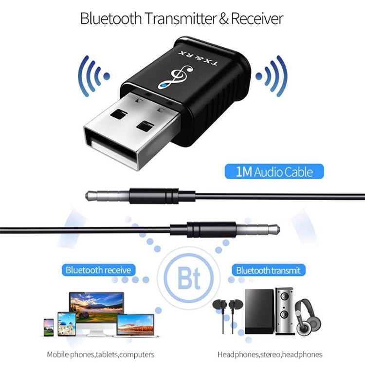 MSD168 2 in 1 Bluetooth Sender Empfänger Mini 3,5 mm AUX Stereo kabelloser Bluetooth 5.0 Adapter für Auto TV PC MP3