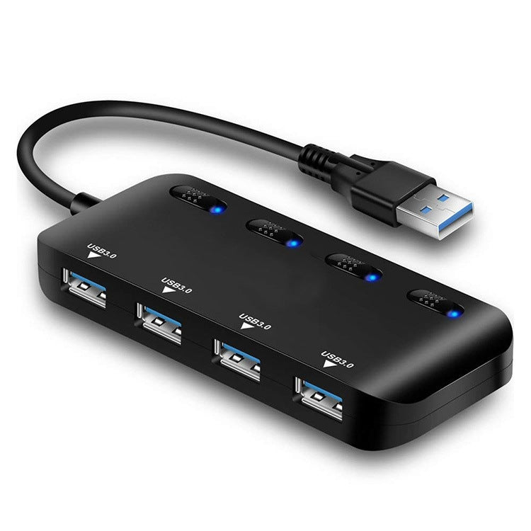Ultra Speed USB3.0 4-Port-Hub mit Schalter, USB 3.0
