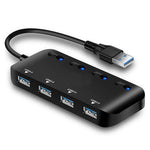 Ultra Speed USB3.0 4-Port-Hub mit Schalter, USB 3.0