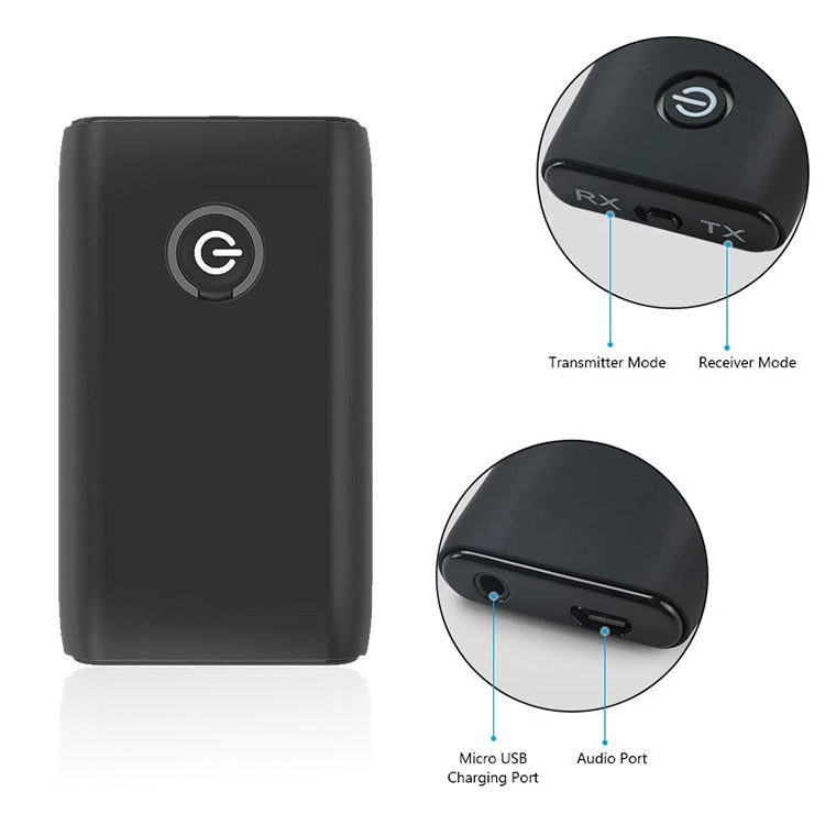 B10S Bluetooth Adapter 5.0 Bluetooth Sender Empfänger 2 in 1 Bluetooth Adapter, schwarz