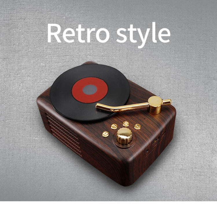 Retro-Bluetooth-Lautsprecher, integrierte hochempfindliche FM-Empfangsantenne, lange Akkulaufzeit, T12 (Braun)