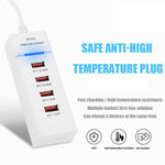 5V 4,1A 4 USB-Anschlüsse Ladeadapter mit Netzkabel, Kabellänge: 1,5m, US-Stecker, US-Stecker