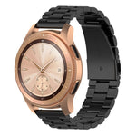 For Huawei GT2/GT/Samsung Galaxy Watch 46mm R800/Samsung Gear S3 Universal Three Beads Stainless Steel Watch Wrist Strap 22mm, Black, Gold, Rose Gold, Colourful, Silver