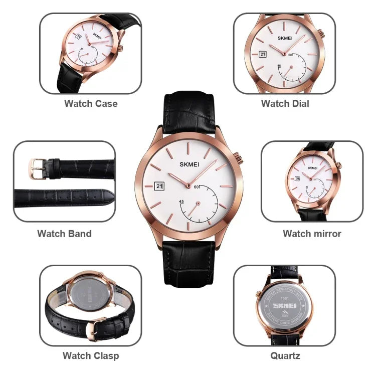 SKMEI 1581 Kreative Mode Herrenuhr Einfache Lässige Outdoor-Sport Wasserdichte Zweizeiger- Quarzuhr