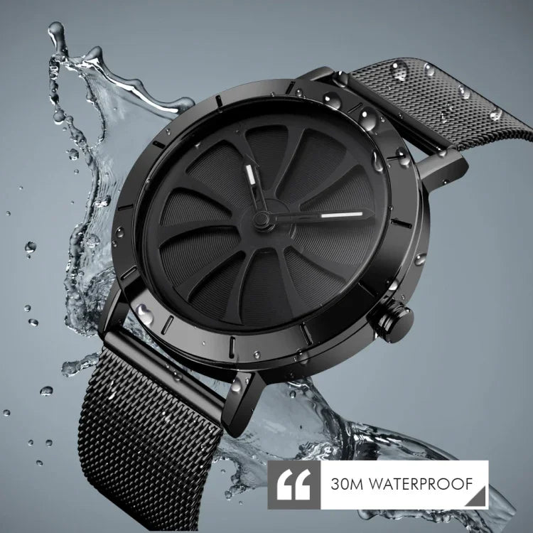 SKMEI 9204 Mode-Skelett-Drehscheiben-wasserdichte Geschäfts-Netzgürtel-Quarzuhr Herrenuhr