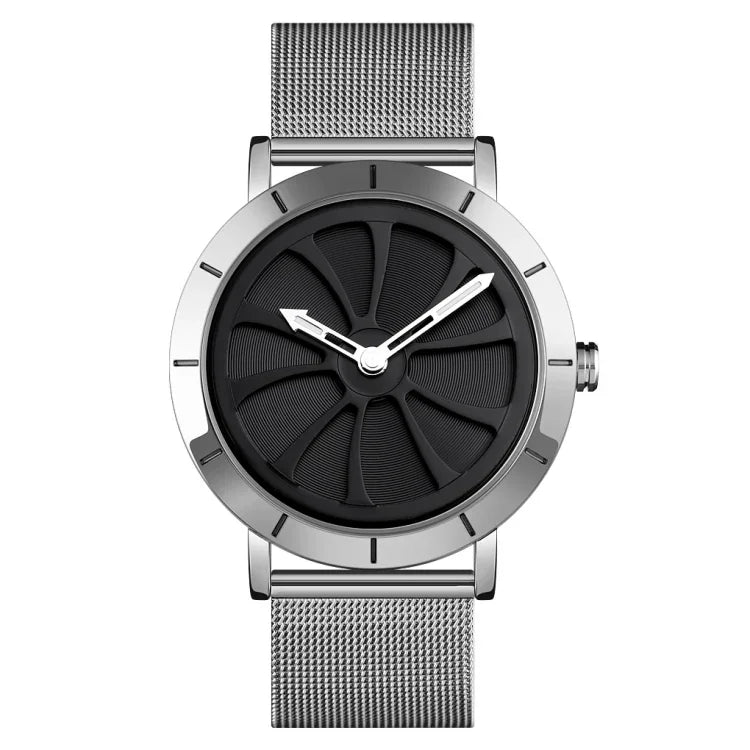 SKMEI 9204 Mode-Skelett-Drehscheiben-wasserdichte Geschäfts-Netzgürtel-Quarzuhr Herrenuhr