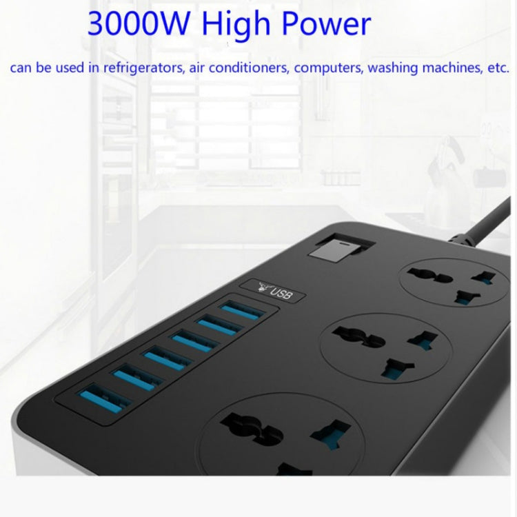 T09 3000W Hochleistungs Mehrfach-Steckdosenadapter mit 3-Loch Internationalem Universalstecker + 6 USB Intelligentes Laden, EU STECKER, US STECKER, UK STECKER
