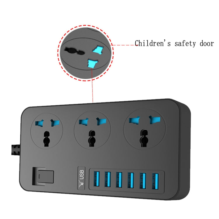 T09 3000W Hochleistungs Mehrfach-Steckdosenadapter mit 3-Loch Internationalem Universalstecker + 6 USB Intelligentes Laden, EU STECKER, US STECKER, UK STECKER